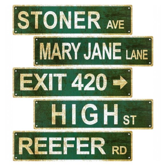 Vintage Exit Sign Decor, 5 Pieces Aluminium Retro Avenue Street Sign, 4 x 16 in - Picture 1 of 4